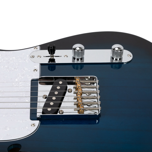 【AM不售卖】Glarry GTL 半空心双-单拾音器 玫瑰木指板椴木琴身 化蓝色 TL电吉他+音箱套装-18