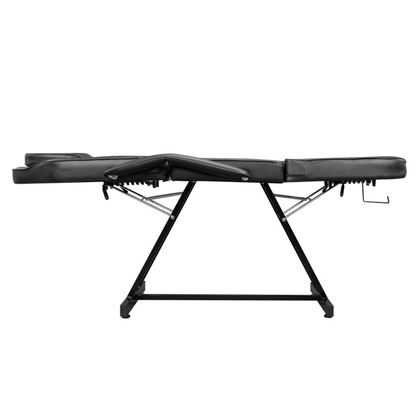 PVC皮铁框架 73in 靠背腿角度可调 带小凳 美容床 黑色 HZ015-22