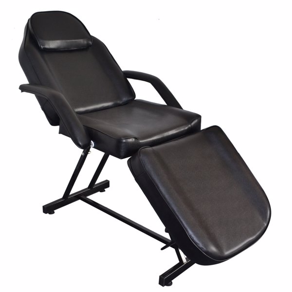 PVC皮铁框架 73in 靠背腿角度可调 带小凳 美容床 黑色 HZ015-5