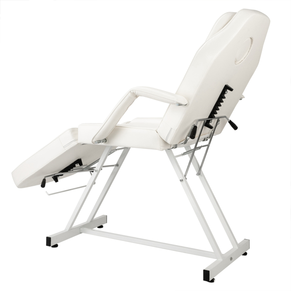 PVC皮铁框架 73in 靠背腿角度可调 带小凳 美容床 白色 HZ015-21