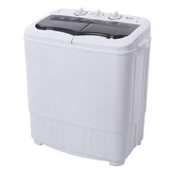 美规 XPB35-ZK35 14.3lbs 洗衣机 110V 360W 双桶 带排水泵 塑料 灰色盖板 带波浪 半自动