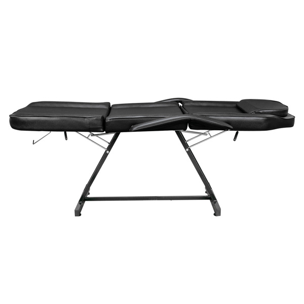 PVC皮铁框架 73in 靠背腿角度可调 带小凳 美容床 黑色 HZ015-21