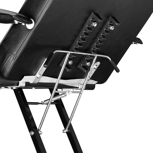 PVC皮铁框架 73in 靠背腿角度可调 带小凳 美容床 黑色 HZ015-48