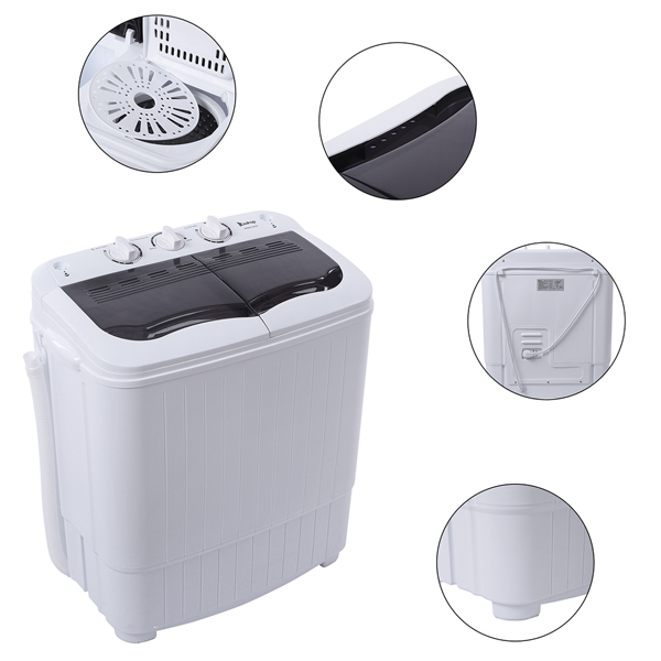 美规 XPB35-ZK35 14.3Lbs 洗衣机 110V 360W 双桶 塑料 灰色盖板 半自动-35