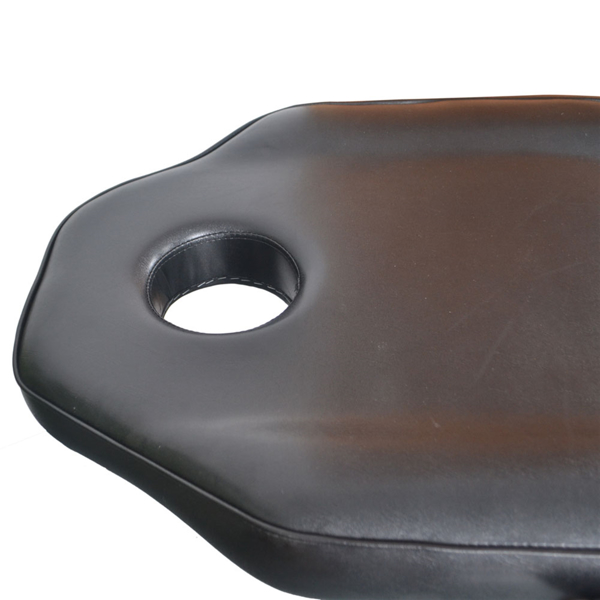 PVC皮铁框架 73in 靠背腿角度可调 带小凳 美容床 黑色 HZ015-49