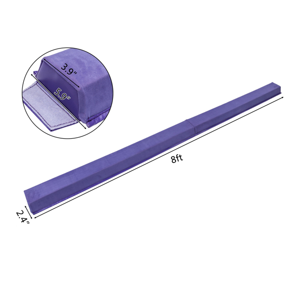 【ZH】8英尺青少年体操训练可折叠平衡木 紫色 普通绒布+PVC-21