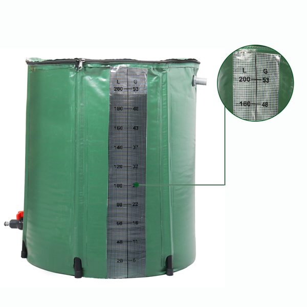 50gal 绿色 PVC 集雨桶 带刻度 N002-8