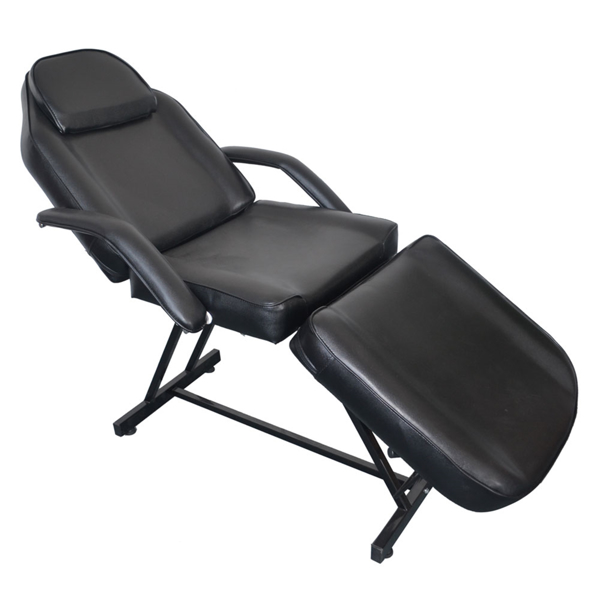 PVC皮铁框架 73in 靠背腿角度可调 带小凳 美容床 黑色 HZ015-37