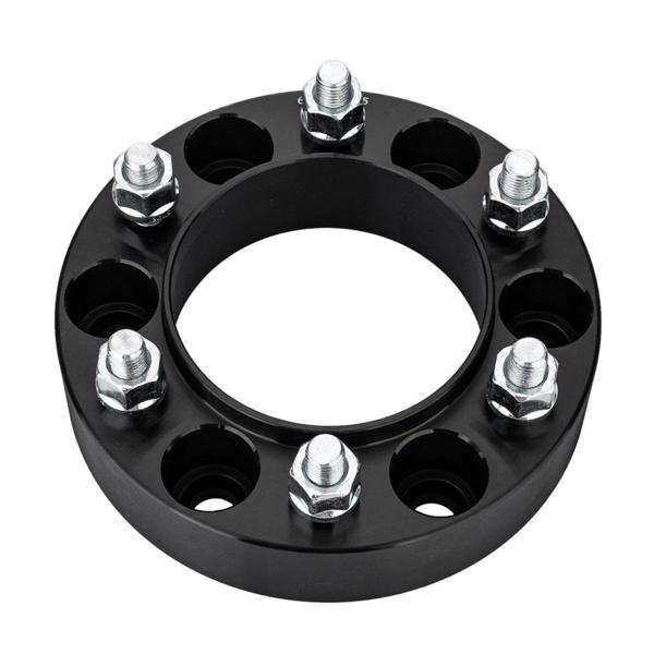 轮毂适配器-90-6x5.5-1.5"-106mm带台阶-12x1.5-黑盘白螺丝 12 BLACK OEM MAG LUG NUTS-6