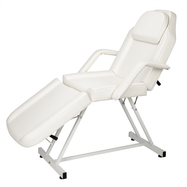 PVC皮铁框架 73in 靠背腿角度可调 带小凳 美容床 白色 HZ015-30