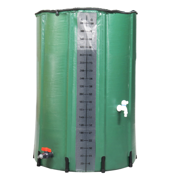 100gal 绿色 PVC 集雨桶 带刻度 N002-12