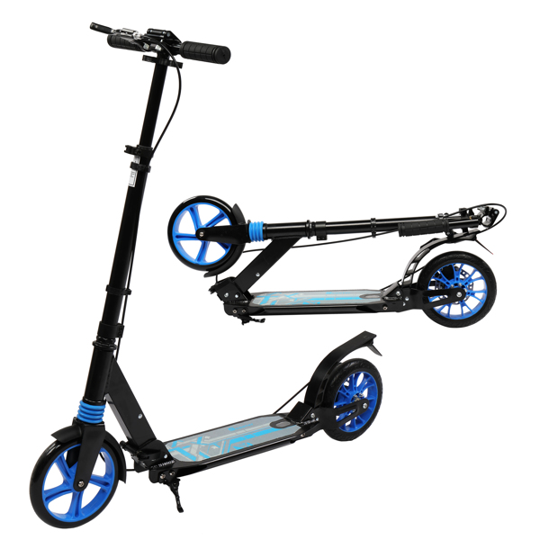 LALAHO 碳钢+铝合金 可折叠 三档调节 蓝色 踏板车 110*99*37cm-8