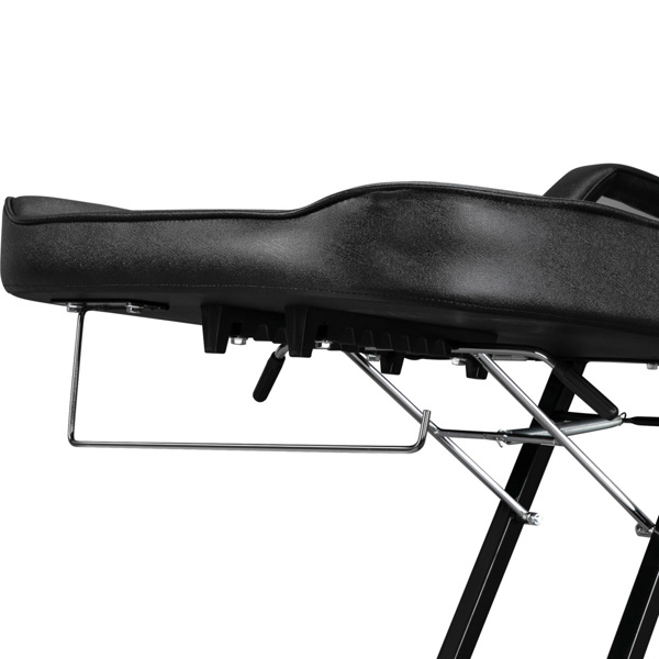 PVC皮铁框架 73in 靠背腿角度可调 带小凳 美容床 黑色 HZ015-24