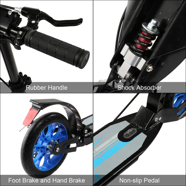 LALAHO 碳钢+铝合金 可折叠 三档调节 蓝色 踏板车 110*99*37cm-16