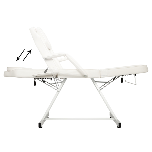 PVC皮铁框架 73in 靠背腿角度可调 带小凳 美容床 白色 HZ015-1