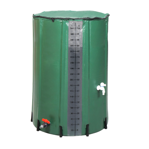 100gal 绿色 PVC 集雨桶 带刻度 N002-1