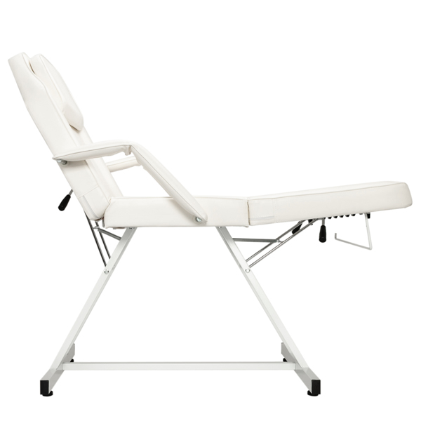 PVC皮铁框架 73in 靠背腿角度可调 带小凳 美容床 白色 HZ015-12