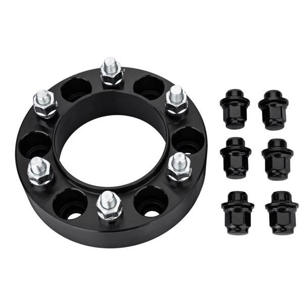 轮毂适配器-90-6x5.5-1.5"-106mm带台阶-12x1.5-黑盘白螺丝 12 BLACK OEM MAG LUG NUTS-8