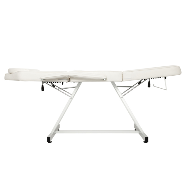 PVC皮铁框架 73in 靠背腿角度可调 带小凳 美容床 白色 HZ015-8