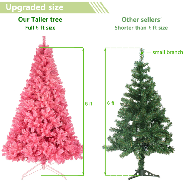 粉色 6ft 1600枝头 PVC材质 圣诞树 N101 美国-25