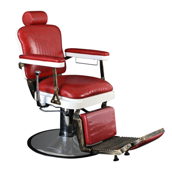 PVC皮套  ABS扶手壳 圆盘 特大泵 可放倒 理发椅 300lbs 红色 HZ8753 N001