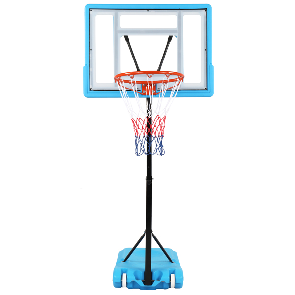 PVC透明板 篮框可调节115-135cm 篮球架 泳池边 最大适用7#球 N002 蓝色 LX-B064S-16