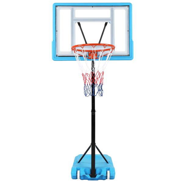 PVC透明板 篮框可调节115-135cm 篮球架 泳池边 最大适用7#球 N002 蓝色 LX-B064S-24