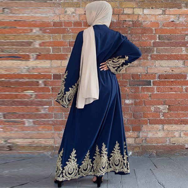 Kaftan Dubai Abaya和服开衫穆斯林头巾连衣裙土耳其沙特阿拉伯非洲女装Caftan长袍伊斯兰教服装-3