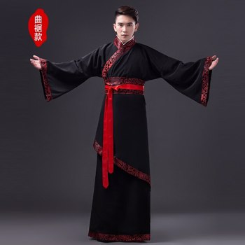 汉服黑色中国传统服装非洲成人礼服唐装舞台表演古代服装