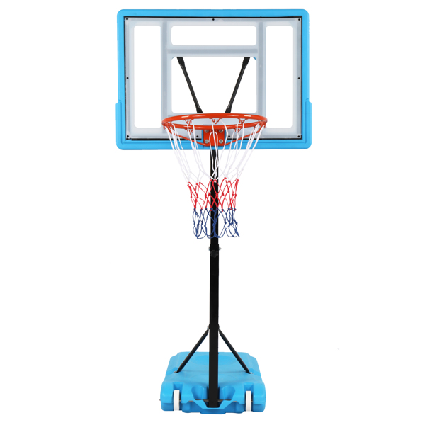 PVC透明板 篮框可调节115-135cm 篮球架 泳池边 最大适用7#球 N002 蓝色 LX-B064S-26