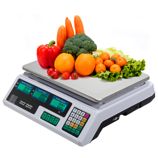 【美规】ACS-30 40kg/5g 电子蔬菜计价称/邮包称 白色 kg/lb切换-52