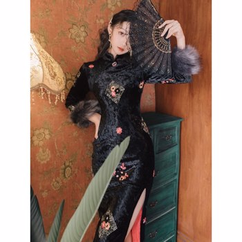 中国传统服装旗袍长袖
