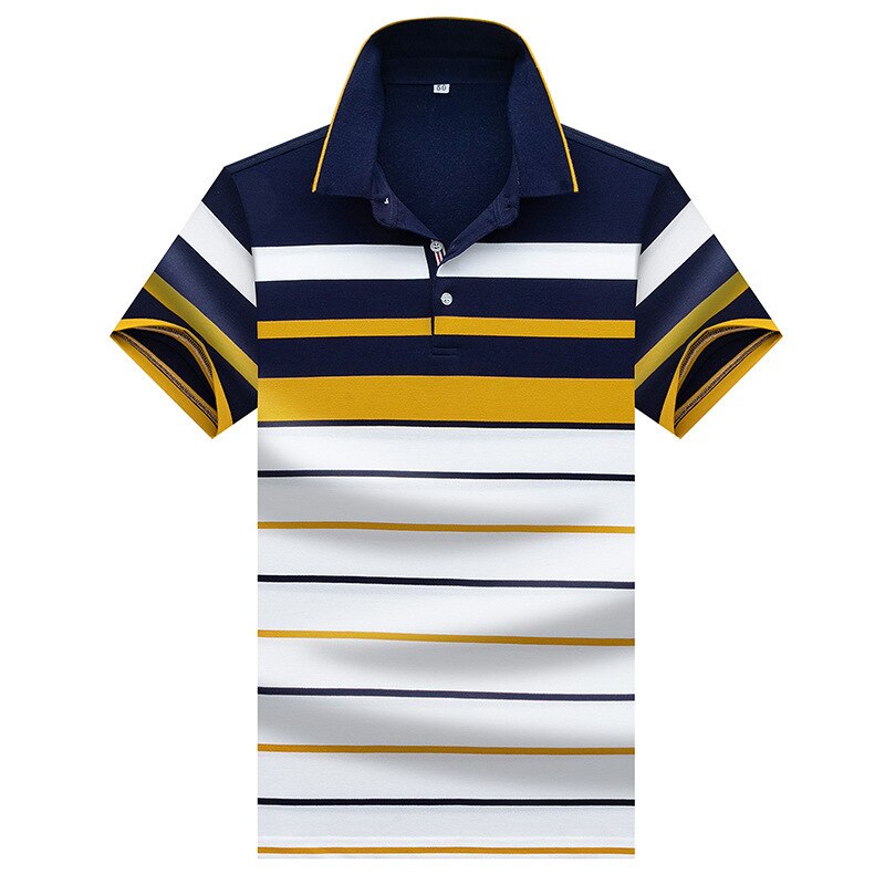 95% Cotton Men Classic Striped Polo Shirt Short Sleeve NEW Arrived 2022 Summer Plus Size M-XXXXL