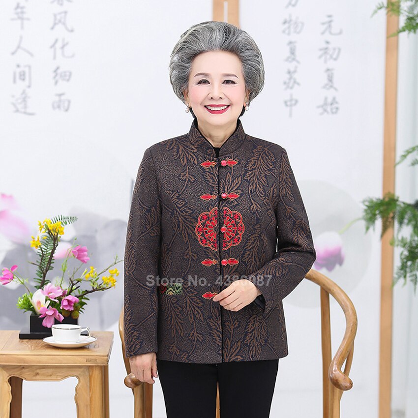 Chinese New Year Traditional Tang Suit For Women Lady Full Sleeve Floral Elegant Jacket Spring Festival Vintage Tops