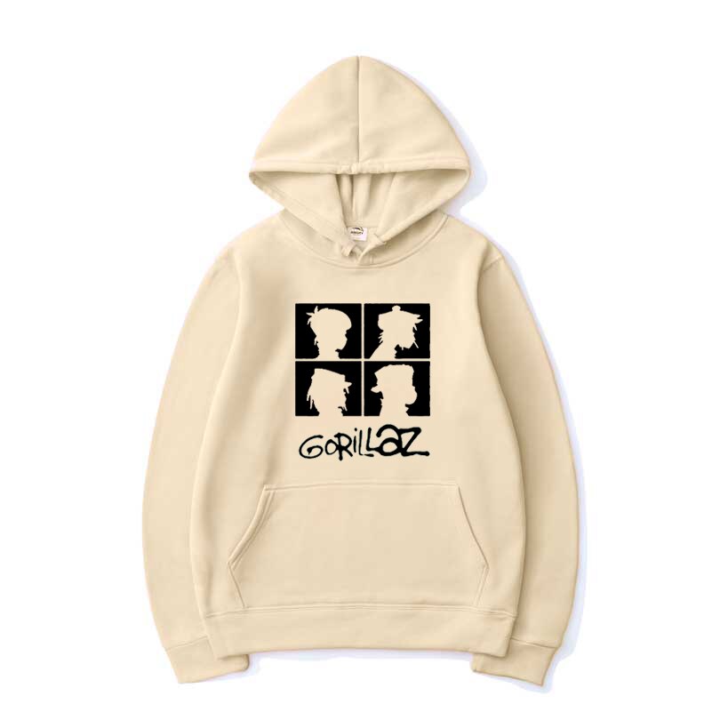 Fashion Harajuku Hip Hop Hoodies Music Band Gorillaz Men Women Casual Hooded Sweatshirt Pullover Trendy Rock Hoodie Unisex