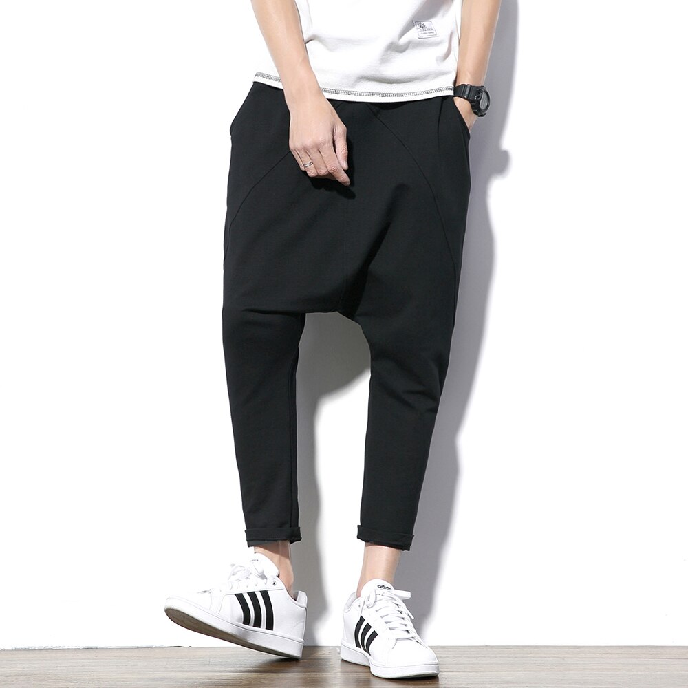 Fashion Harem Pants Men Cross-pants Baggy Loose Black Sweatpants Hip Hop Pantalon Homme Casual Mens Trousers Joggers Male