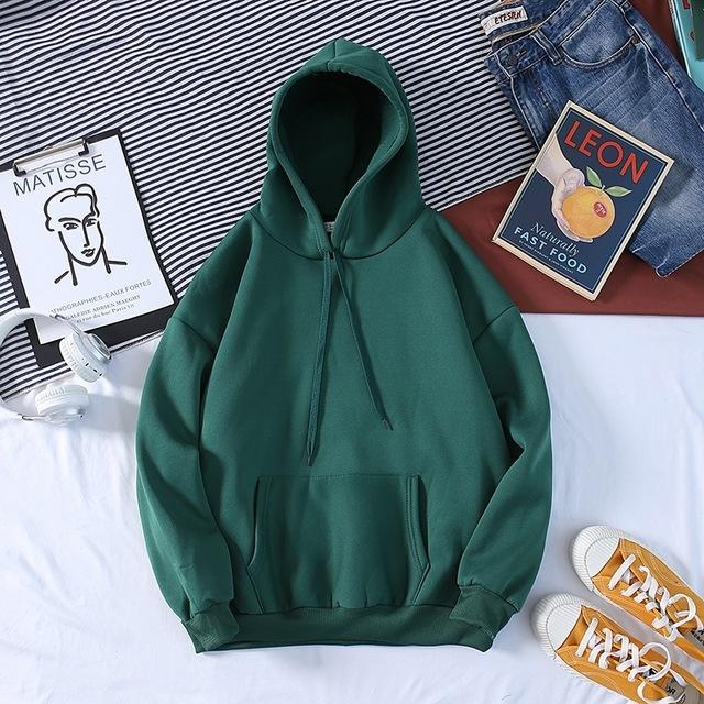 Autumn New Plus Hoodies Men Fashion Solid Color Casual Hooded Sweatshirt Mens Streetwear Wild Hip Hop Hoodie Men's Hoody M-3XL