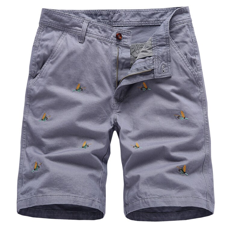 Men Shorts Summer Men's Fashion Brand Safari Style Casual Cotton Handsome Embroidered Knee Length Beach Male Pants