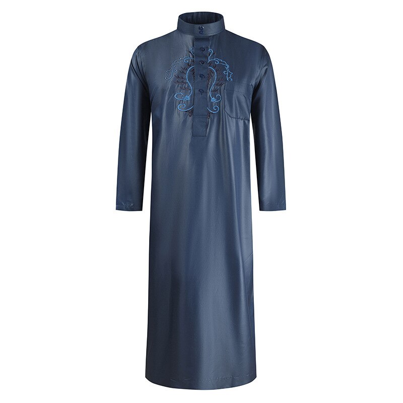 Men Traditional Muslim Jubba Thobes Arabic Islamic Clothing Fashion Embroidery Kaftan Saudi Arabia Dubai Abaya Long Dress Robes