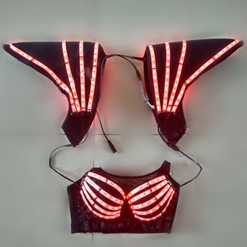 Light Corset Waistcoat Nightclub Bar DJ DS GOGO Dance Stage Performance Costume Party Festival Carnival Outfit