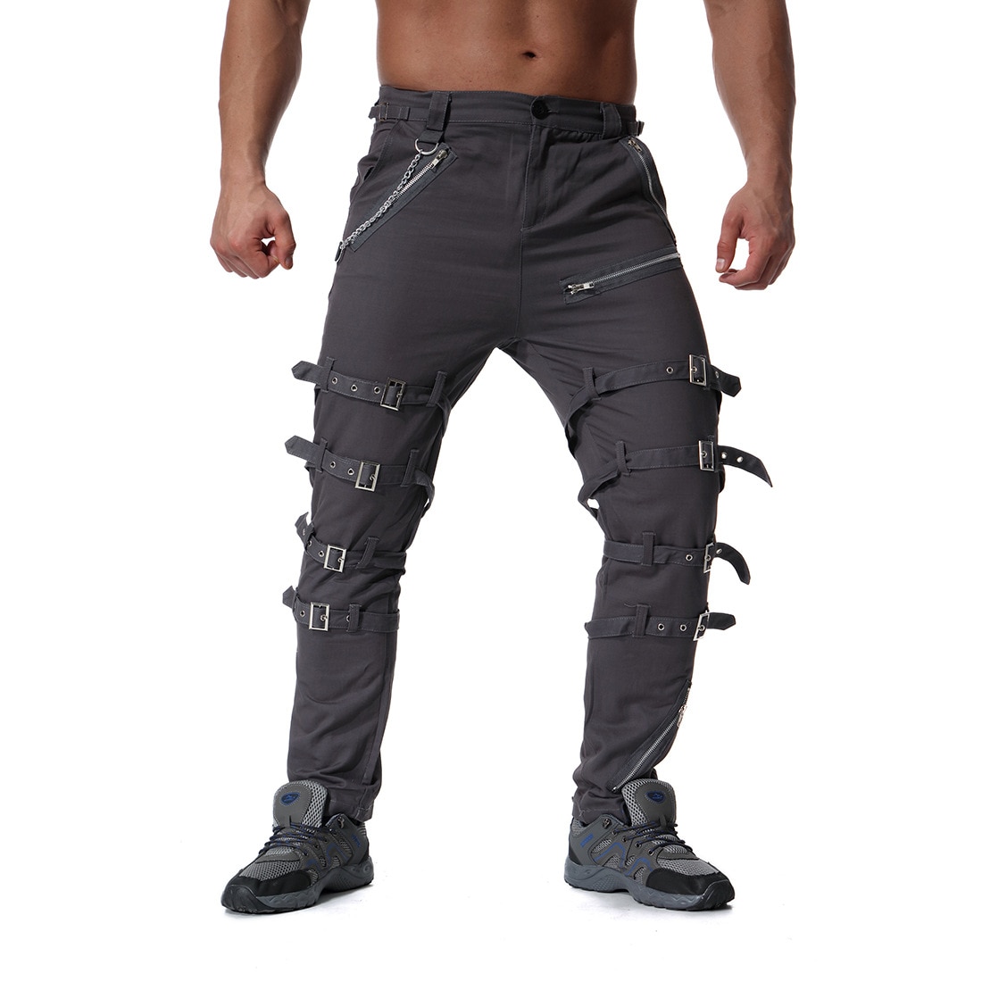 Devil Fashion Punk Men's Detachable Pants Steampunk Gothic Black Scotland Kilt Trousers Man Casual Cotton With
