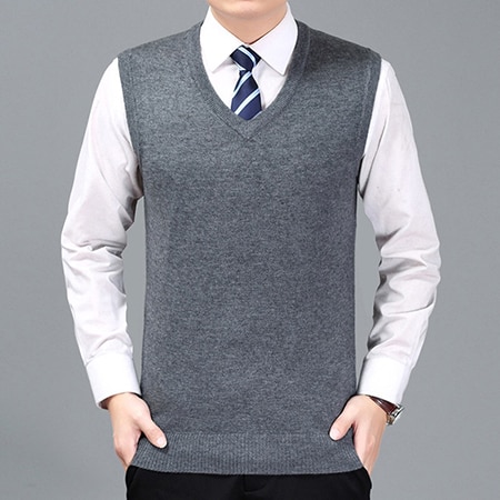 Gift For Father/Dad Winter Autumn Spring Business Sweaters Sleeveless Cardigans Sweater Vest