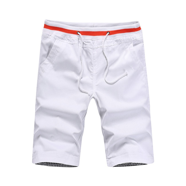 New Summer Style Men Cotton Casual Shorts Solid Knee Length Men's Bermuda Beach ABZ392