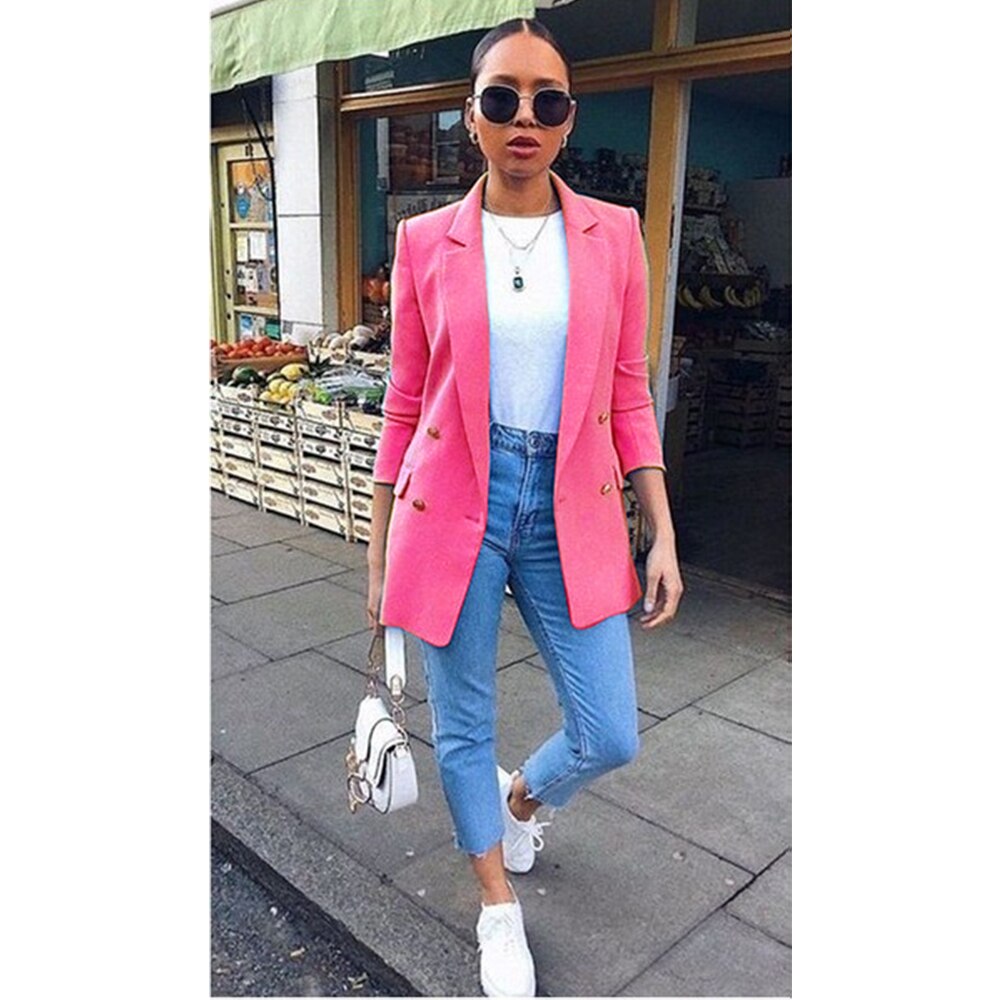 Women Suit Coat Fashionable Lapel Cardigan Mid-length Temperament Blazer Long Sleeve Plus Size S-5xl Womens Casual Tops