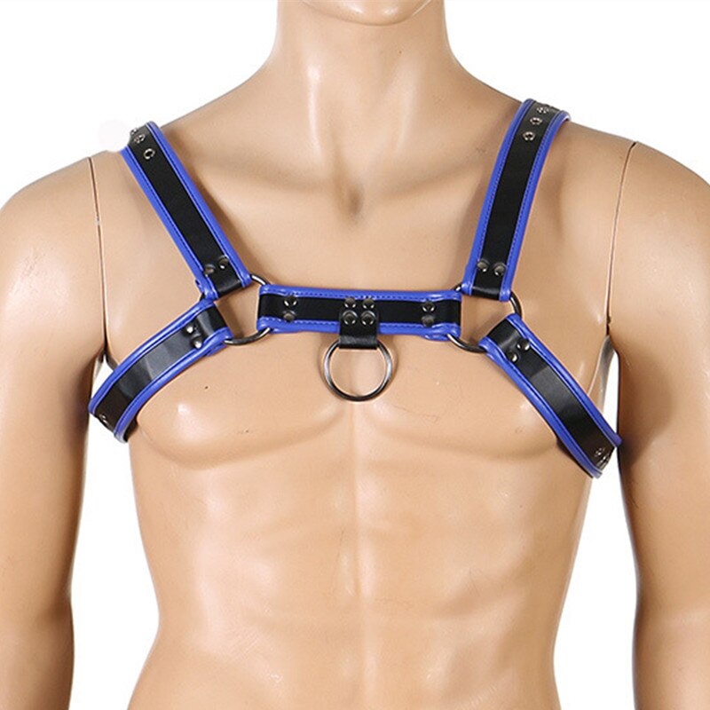 Fetish Men Chest Harness Fashion Leather Top PU Bdsm Sex Bondage Goth Straps Suspenders Cage Clubwear Belts