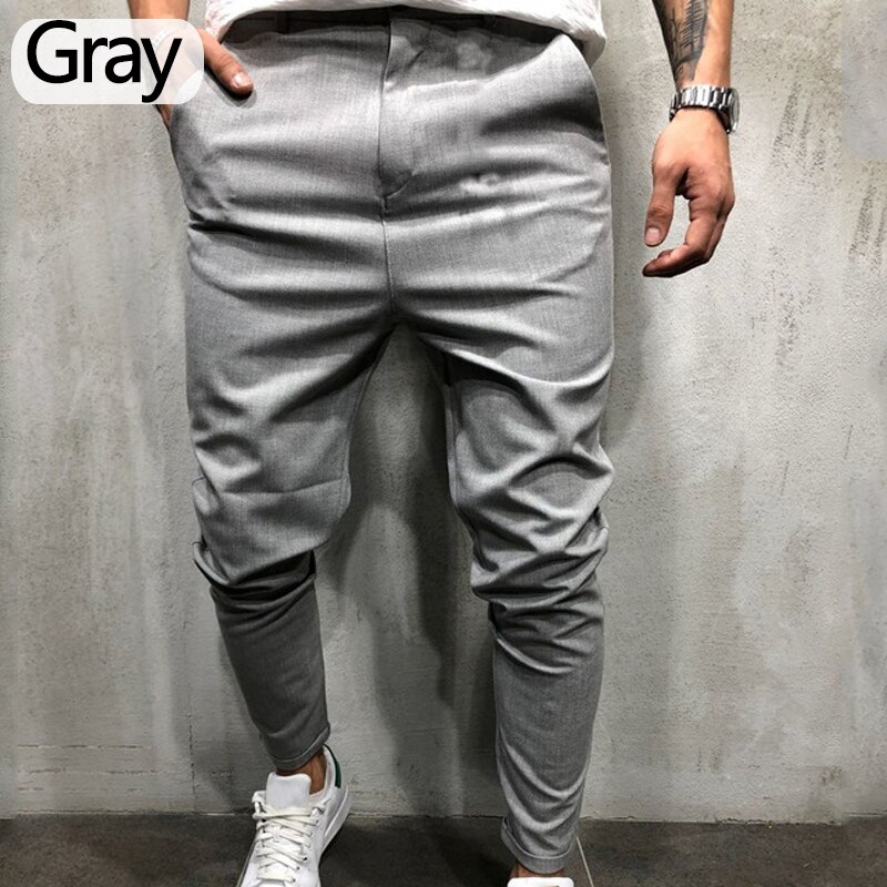 New Men's Trousers In Spring And Autumn Straight For Casual Sports Full Length Zip-up Pants