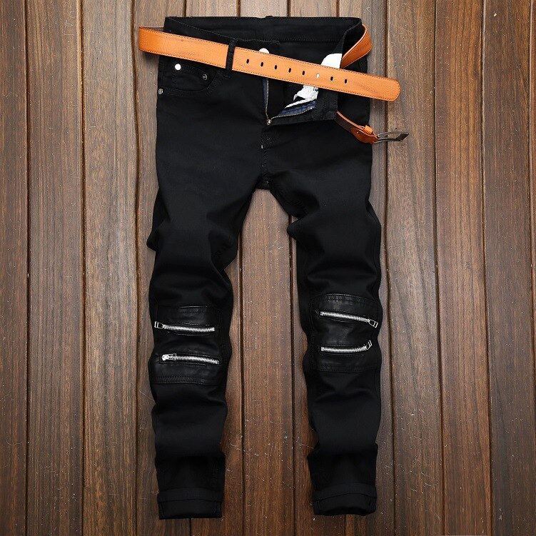 New Arrival Mens Cotton Ripped Hole Jeans Casual Slim Skinny Men Trousers Fashion Male Hip Hop Denim Pants