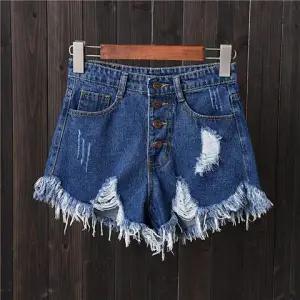 New Female Fashion Casual Summer Cool Women Denim Shorts High Waists Fur-lined Leg-openings Plus Size Sexy Short Jeans