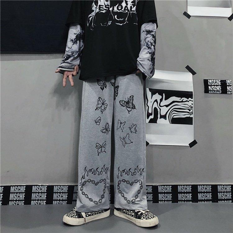 Women Pants Streetwear Gothic Oversize Wide Leg Trousers Casual Hip-hop Y2k Harajuku Femme Pantalon Vintage Dark Pant Aesthetic