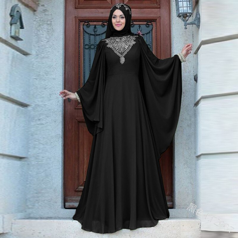 Muslim Abaya Lace Dress Cardigan Long Robe Gowns Kimono Jubah Ramadan Middle East Thobe Worship Service Islamic Prayer Clothing